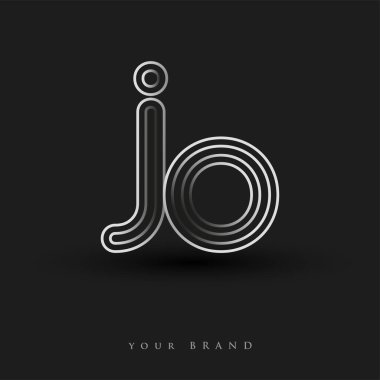 İlk logo siyah-beyaz çizgili kompozisyon ve küçük harf, Vector logo şablonu elemanları iş veya şirket kimliğiniz için.