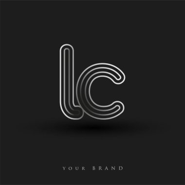 İlk logo çizgili kompozisyon ve küçük harf, Vector logo şablonu elementleri şirketiniz veya şirket kimliğiniz için siyah-beyaz renklendirilmiş.