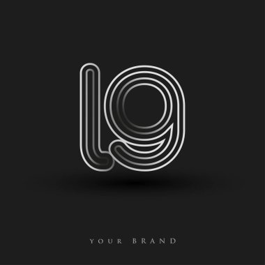 İlk logo çizgili kompozisyon ve küçük harf, Vector logo şablonu elementleri şirketiniz veya şirket kimliğiniz için siyah beyaz.