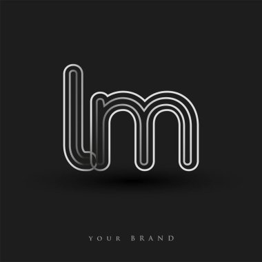 İlk logo çizgili kompozisyon ve küçük harf, Vector logo şablonu elementleri şirketiniz veya şirket kimliğiniz için siyah-beyaz renklendirilmiş.