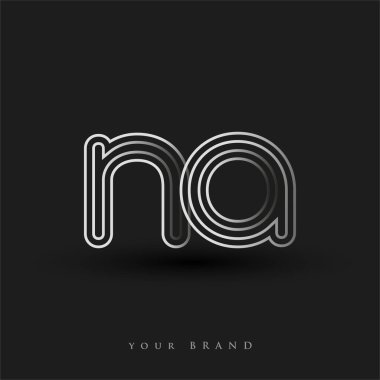 İlk logo NA renkli siyah-beyaz çizgili kompozisyon ve küçük harf, Vector logo şablon elemanları şirketiniz veya şirket kimliğiniz için.