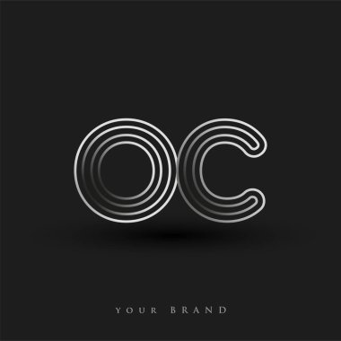 İlk logo, çizgili kompozisyon ve küçük harf, Vector logo şablonu elemanları şirketiniz veya şirket kimliğiniz için siyah beyaz renkte..