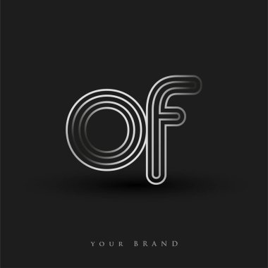 Çizgili kompozisyon ve küçük ölçekli renkli siyah beyaz logo, şirketiniz veya şirket kimliğiniz için vektör logosu şablon unsurları.