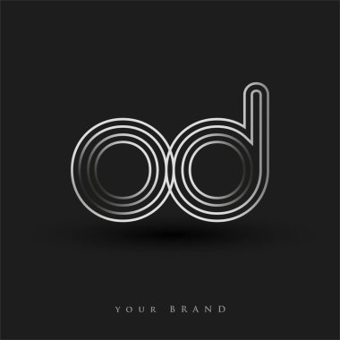 İlk logo aşırı dozda siyah-beyaz çizgili kompozisyon ve küçük harf, Vector logo şablon elemanları şirketiniz veya şirket kimliğiniz için.