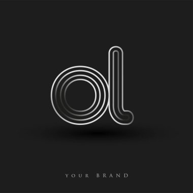 İlk logo OL renkli siyah beyaz çizgili kompozisyon ve küçük harf, Vector logo tasarım şablonu elemanları işletmeniz veya şirket kimliğiniz için.