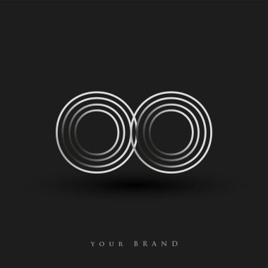 İlk logo OO renkli siyah beyaz çizgili kompozisyon ve küçük harf, Vector logo şablon elemanları iş veya şirket kimliğiniz için.