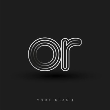 İlk logo ya da şirket kimliğiniz için vektör logosu şablonu unsurları çizgili ve küçük ölçekli siyah-beyaz..