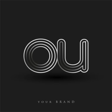 İlk logo siyah beyaz çizgili kompozisyon ve küçük harf, Vector logo şablonu elemanları iş veya şirket kimliğiniz için.