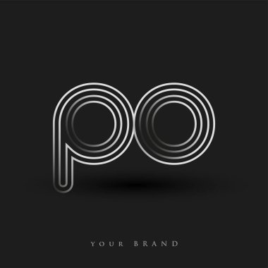 ilk logo siyah beyaz çizgili kompozisyon ve küçük harf, Vector logo şablonu elemanları iş veya şirket kimliğiniz için.