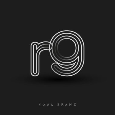Başlangıçta RG logosu çizgili kompozisyon ve küçük harf, Vector logo şablonu elemanları şirketiniz veya şirket kimliğiniz için siyah beyaz renkteydi.