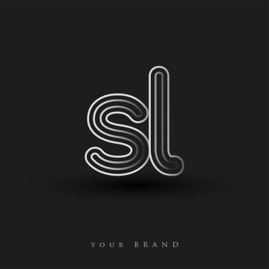 Başlangıçta SL logosu çizgili kompozisyon ve küçük harf, Vector logo tasarım şablonu elemanları şirketiniz veya şirket kimliğiniz için siyah ve beyaza boyandı.