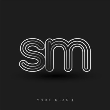 İlk logo çizgili kompozisyon ve küçük harf, Vector logo şablonu elementleri şirketiniz veya şirket kimliğiniz için siyah-beyaz renklendirilmiş.