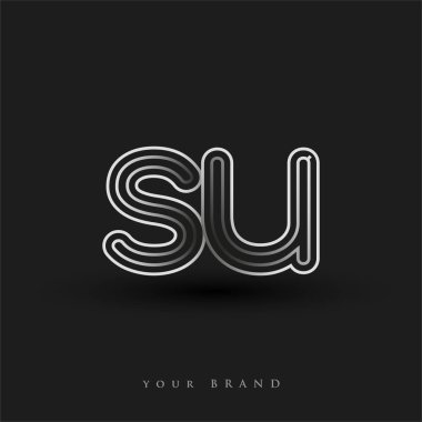 İlk logo, çizgili kompozisyon ve küçük harf, Vector logo şablonu elementleri şirketiniz veya şirket kimliğiniz için siyah beyaz renkte..