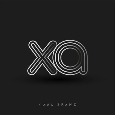 İlk logo XA renkli siyah beyaz çizgili kompozisyon ve küçük harf, Vector logo şablonu elemanları iş veya şirket kimliğiniz için.