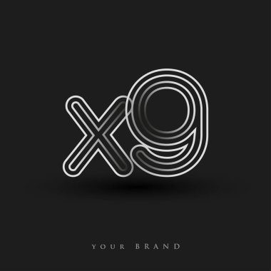 Başlangıçta XG logosu çizgili kompozisyon ve küçük harf, Vector logo şablonu elemanları şirketiniz veya şirket kimliğiniz için siyah beyaz renkteydi.