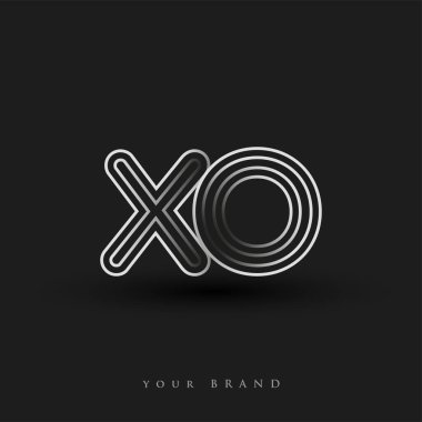 İlk logo siyah-beyaz çizgili kompozisyon ve küçük harf, Vector logo şablon elemanları şirketiniz veya şirket kimliğiniz için.