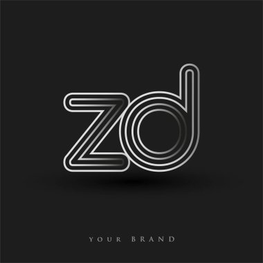 Başlangıçta ZD logosu çizgili kompozisyon ve küçük harf, Vector logo şablonu elemanları şirketiniz veya şirket kimliğiniz için siyah beyaz renkteydi.