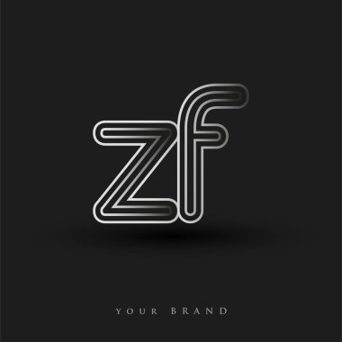 Başlangıçta ZF logosu çizgili kompozisyon ve küçük harf, Vector logo tasarım şablonu elemanları şirketiniz veya şirket kimliğiniz için siyah ve beyaza boyandı.