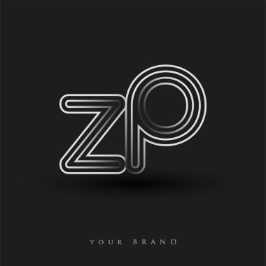 İlk logo siyah-beyaz çizgili kompozisyon ve küçük harf, Vector logo şablon elemanları şirketiniz veya şirket kimliğiniz için.