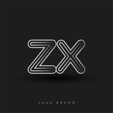 Başlangıçta ZX logosu çizgili kompozisyon ve küçük harf, Vector logo şablonu elemanları şirketiniz veya şirket kimliğiniz için siyah beyaz renkteydi.