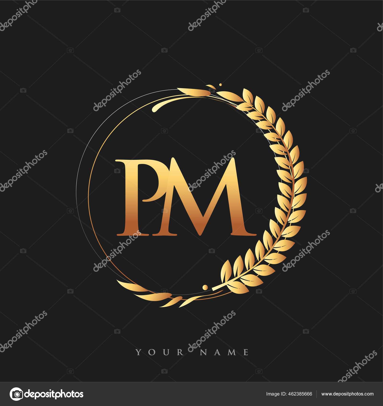 P M Pm Initial Logo Vector & Photo (Free Trial) | Bigstock
