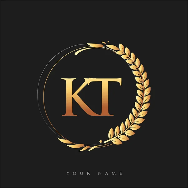 Initial Logo Letter Golden Color Laurel Wreath Vector Logo Business Vector Grafico Vectorial C Wikagrahic Imagen