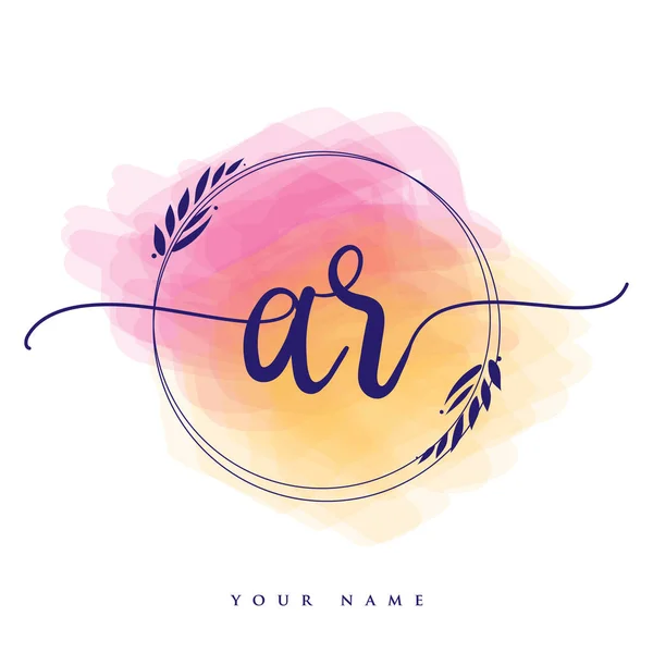 Initial Handwriting Logo Hand Lettering Initials Logo Branding Feminine Luxury — Stock Vector