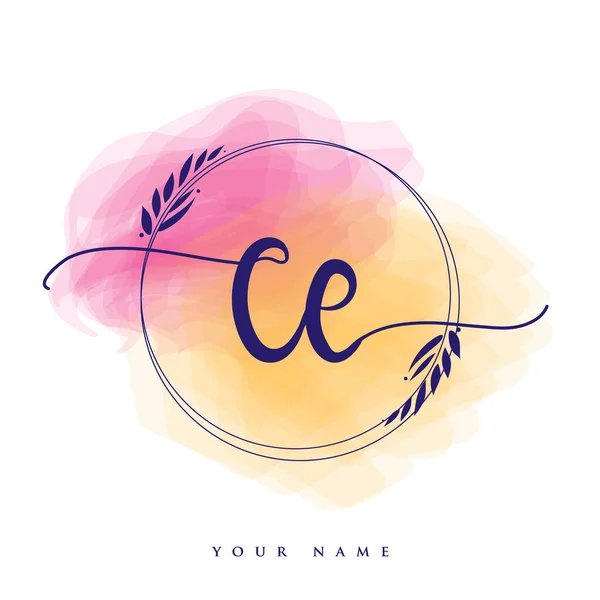 Αρχικός Γραφικός Χαρακτήρας Hand Lettering Initials Λογότυπο Branding Γυναικείο Και — Διανυσματικό Αρχείο