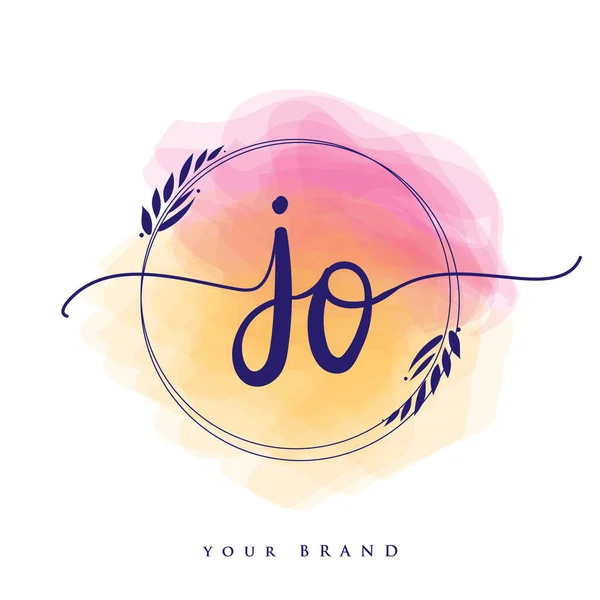 Initial Handschrift Logo Handschrift Initials Logo Branding Feminine Und Luxus — Stockvektor