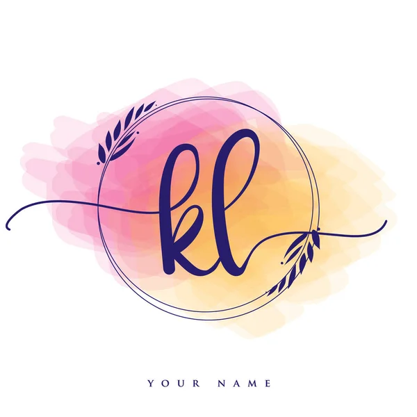 Logo Manuscrit Initial Lettrage Main Initiales Logo Marque Design Logo — Image vectorielle