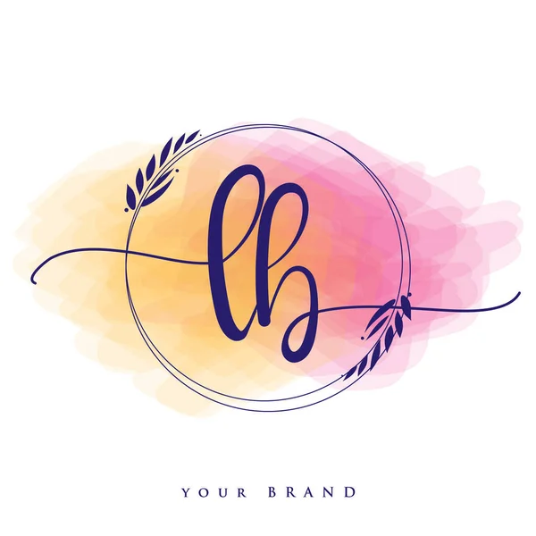 Initial Handschrift Logo Handschrift Initials Logo Branding Feminine Und Luxus — Stockvektor