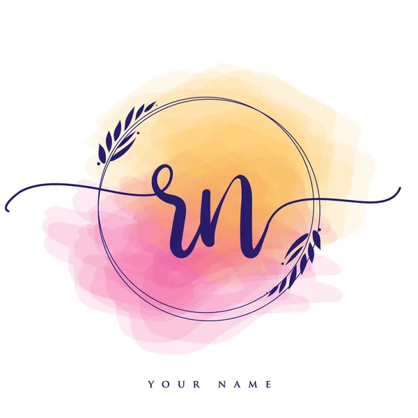 Initial Handwriting Logo Hand Lettering Initials Logo Branding Feminine Luxury — Stock Vector