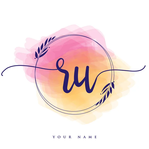 Initial Handwriting Logo Hand Lettering Initials Logo Branding Feminine Luxury — 스톡 벡터