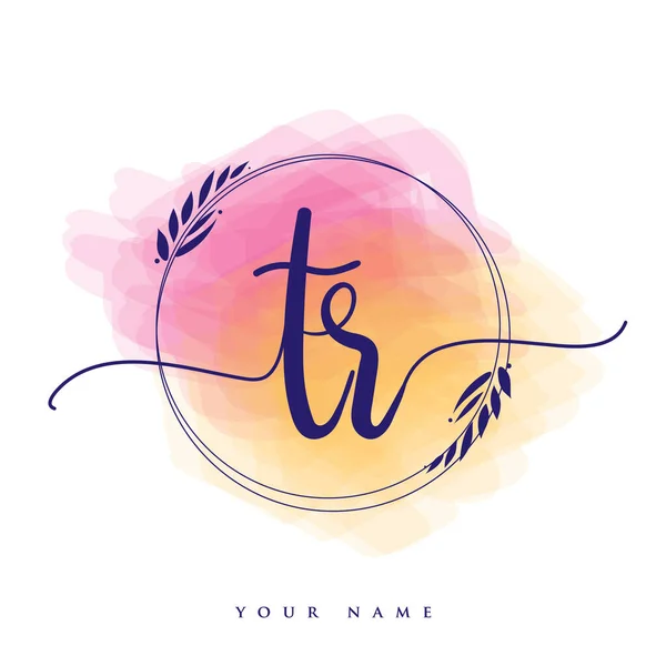 Logotipo Inicial Caligrafia Letras Manuais Logo Inicial Marca Feminino Design —  Vetores de Stock