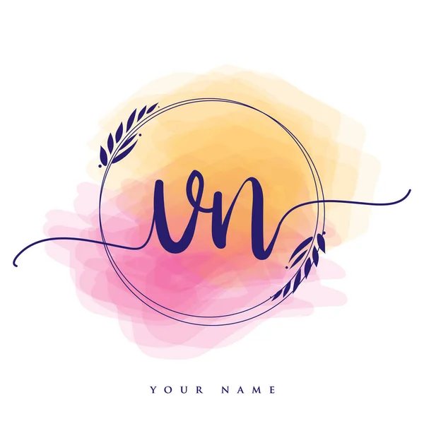 Eerste Handschrift Logo Handschrift Initialen Logo Branding Vrouwelijke Luxe Logo — Stockvector