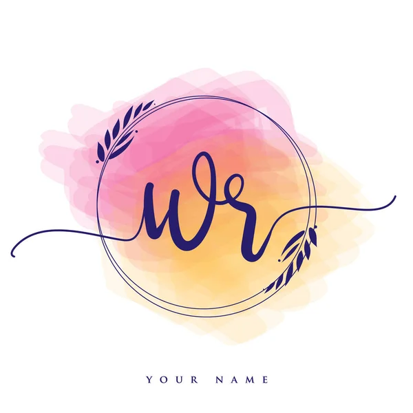 Logo Manuscrit Initial Lettrage Main Initiales Logo Marque Design Logo — Image vectorielle