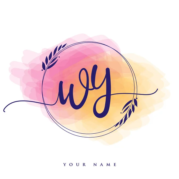 Initial Handwriting Logo Hand Lettering Initials Logo Branding Feminine Luxury — 스톡 벡터