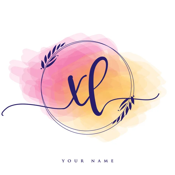 Logo Manuscrit Initial Lettrage Main Initiales Logo Marque Design Logo — Image vectorielle