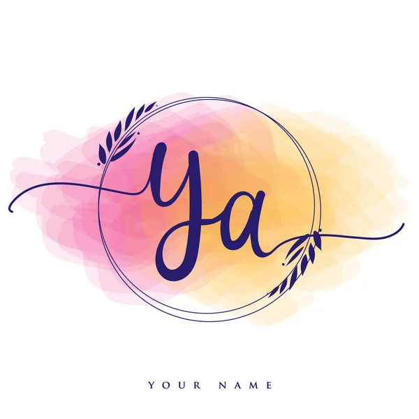 Αρχικός Γραφικός Χαρακτήρας Hand Lettering Initials Λογότυπο Branding Γυναικείο Και — Διανυσματικό Αρχείο