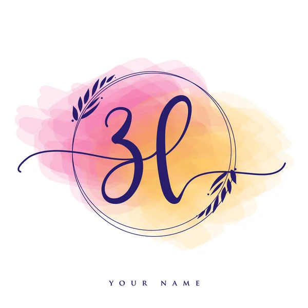 Logotipo Caligrafia Inicial Letras Manuais Logo Inicial Marca Feminino Design — Vetor de Stock