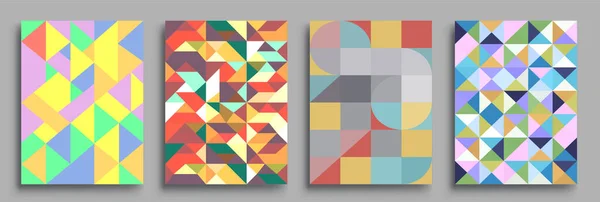 Conjunto Cubiertas Fondo Abstracto Geométrico Moderno Cool Gradiente Formas Composición — Archivo Imágenes Vectoriales