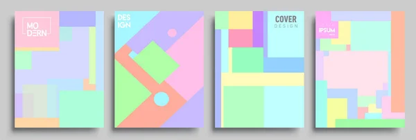 Conjunto Cubiertas Fondo Abstracto Geométrico Moderno Cool Gradiente Formas Composición — Archivo Imágenes Vectoriales