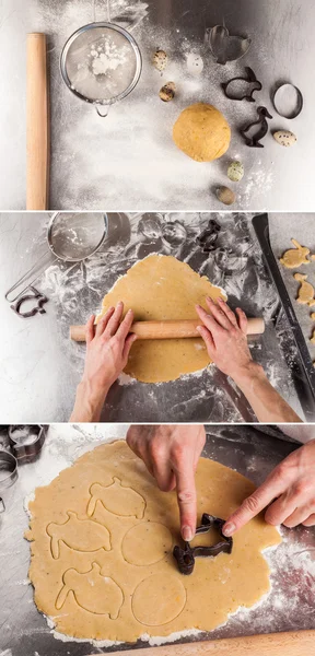 Процесс выпечки печенья дома — стоковое фото