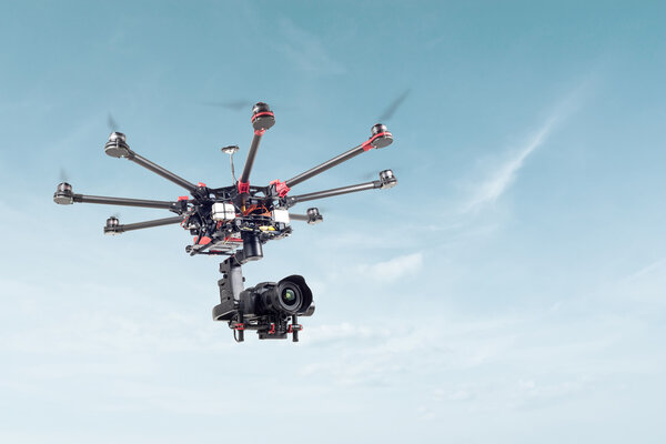 Octocopter, вертолет, Дрон