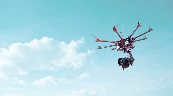 Octocopter, вертолет, Дрон