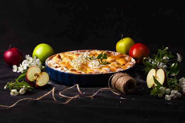 Deliziosa torta di mele fatta in casa — Foto Stock