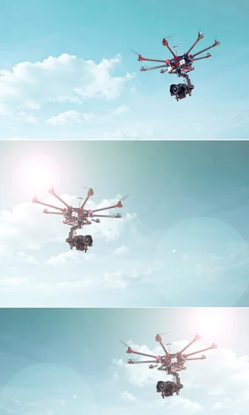 Octocopter, 헬리콥터, 무인 항공기 — 스톡 사진