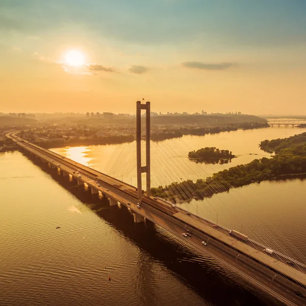 South Bridge aerial view at sunset. — Stock Photo, Image