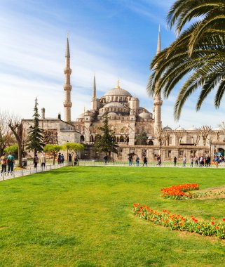 İstanbul 'daki mavi cami manzarası, hindi
