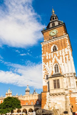 Gothic town hall tower with clock in Cracow, Poland clipart
